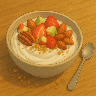 Kwark met fruit en noten